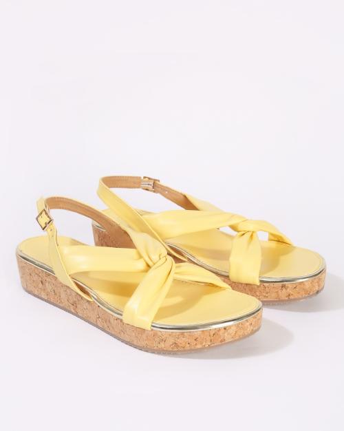 Twisted Strap Slingback Wedges