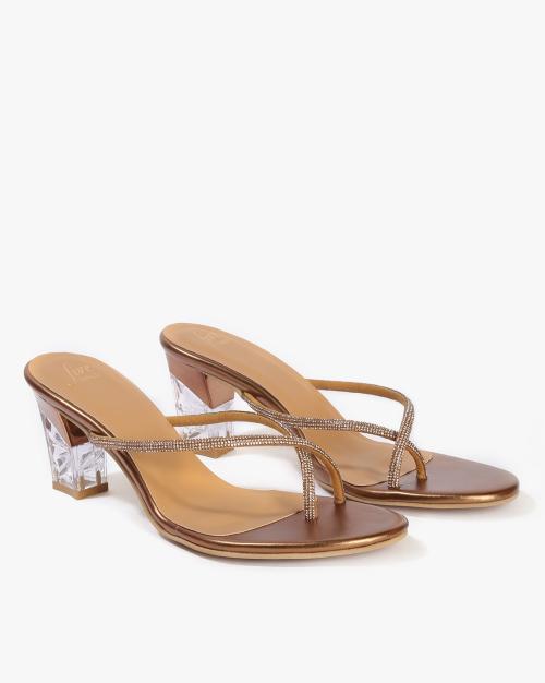Buy Embellished ThongStrap Chunky Heel Sandals Online at Best Prices