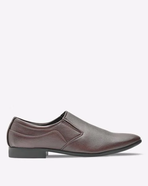 Almond-Toe Slip-On Formal Shoes