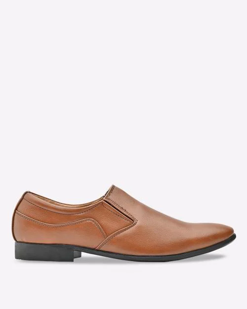 Almond-Toe Slip-On Formal Shoes