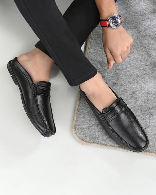 Perforated Round-Toe Mules