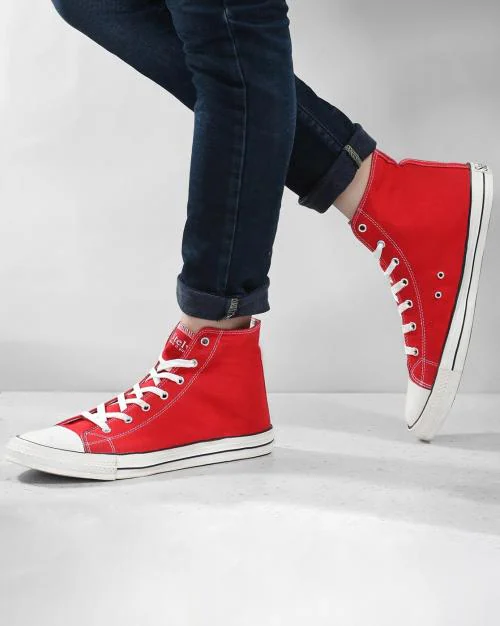 Round-Toe Lace-Up Sneakers