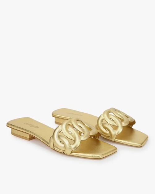 Celine Metallic Flat Sandals