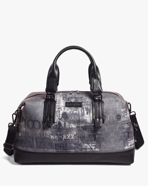 Graphic Print Duffel Bag with Detachable Strap JioMart
