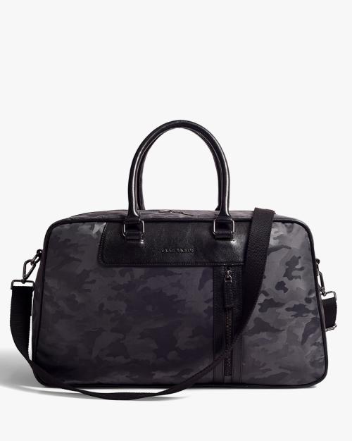 Camouflage Print Duffel Bag with Strap
