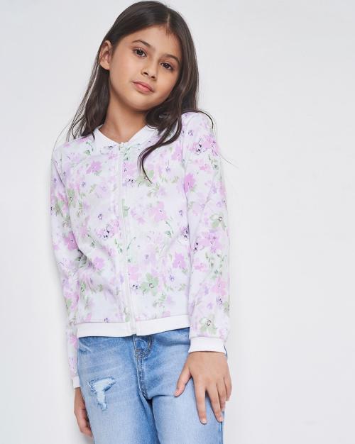 Floral Print Zip-Front Jacket