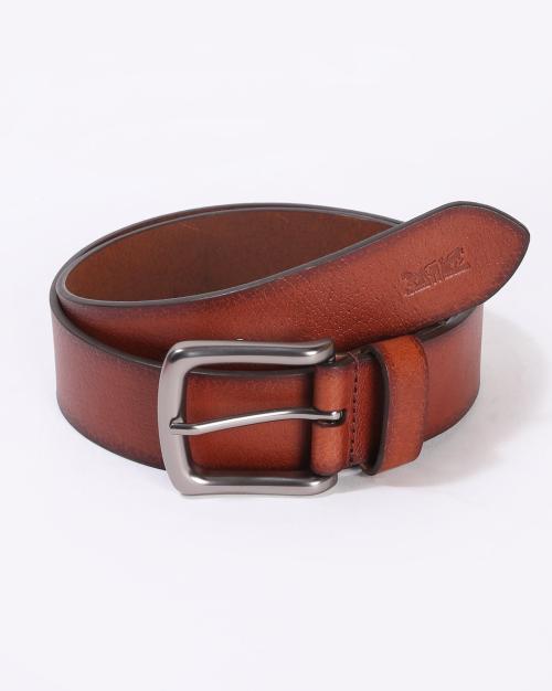 Leather Belt with Buckle Closure