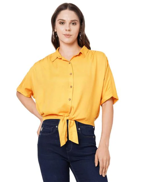 Buy Pepe Jeans Hem Tie Up Boxy Shirt Online at Best Prices in India ...