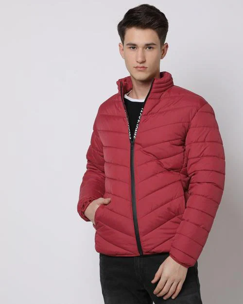 Buy Quilted Zip-Front Puffer Jacket Online at Best Prices in India ...