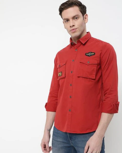 Henry Cotton Shirt with Flap Pockets