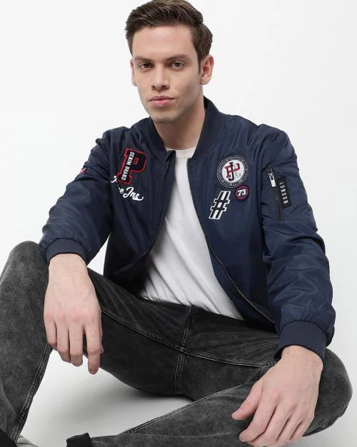 Zip-Front Slim Fit Bomber Jacket