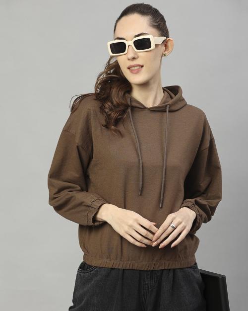 Slim Fit Hoodie with Drop-Shoulder Sleeves