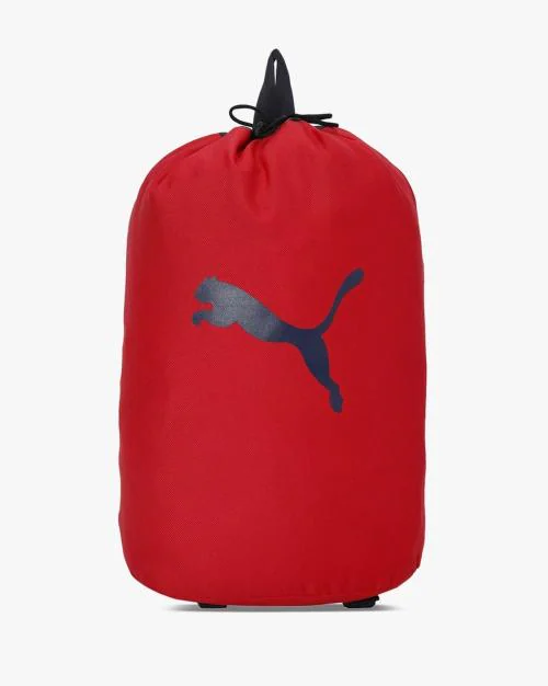 Logo Print Drawstring Bag with Shoulder Straps