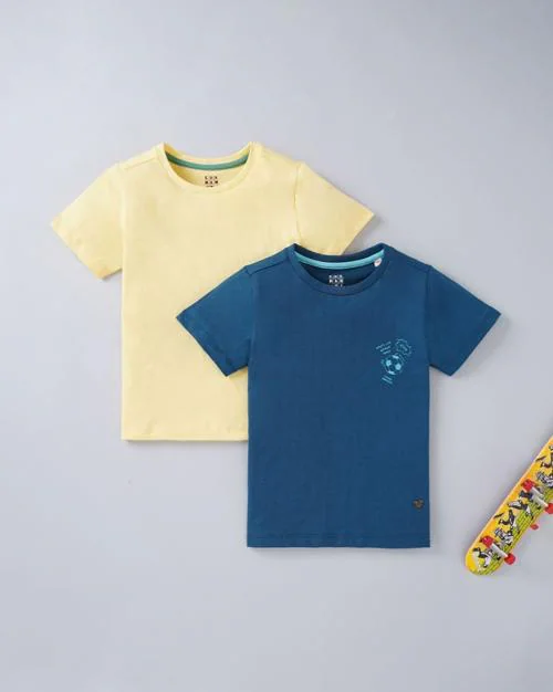 Pack of 2 Printed Sustainable Round-Neck T-Shirts