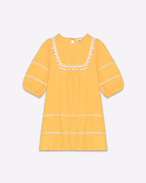 A-Line Dress with Pom-Poms