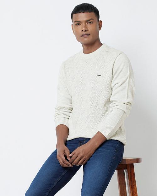 Cable-Knit Crew-Neck Pullover