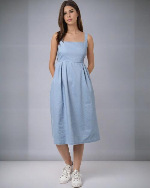 Women A-Line Dress with Insert Pocket