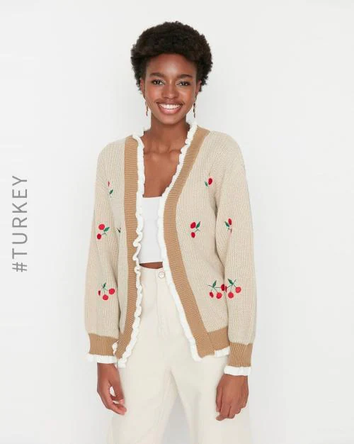 Floral Embroidered Shrug