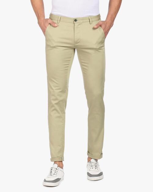 Men Bronson Slim Fit Flat-Front Trousers