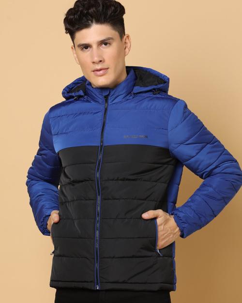 Zip-Front Hooded Puffer Jacket