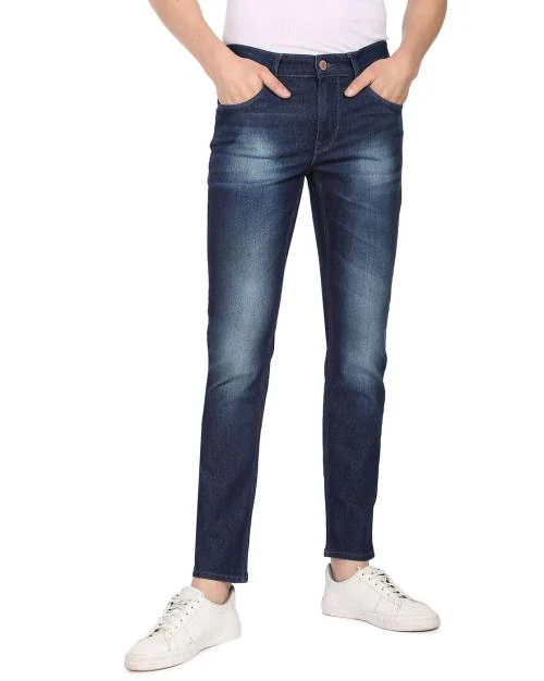 Stone-Wash Slim Fit Jeans