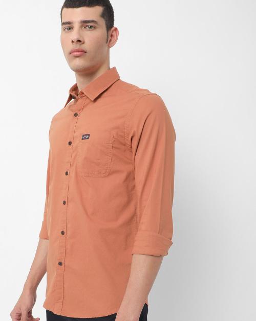 Us men shirts, rust, s