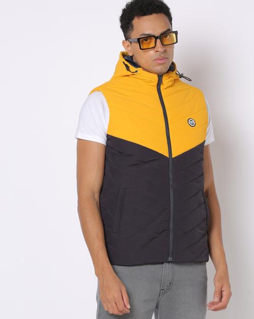 Colourblock Quilted Hooded Gilet