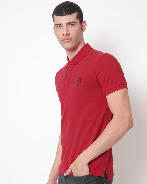 Slim Fit Polo T-Shirt with Logo Embroidery
