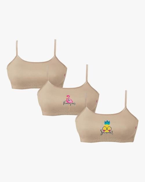 Pack of 3 Printed Non-Padded Beginner's Bras