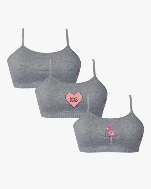 Pack of 3 Printed Non-Padded Beginner's Bras