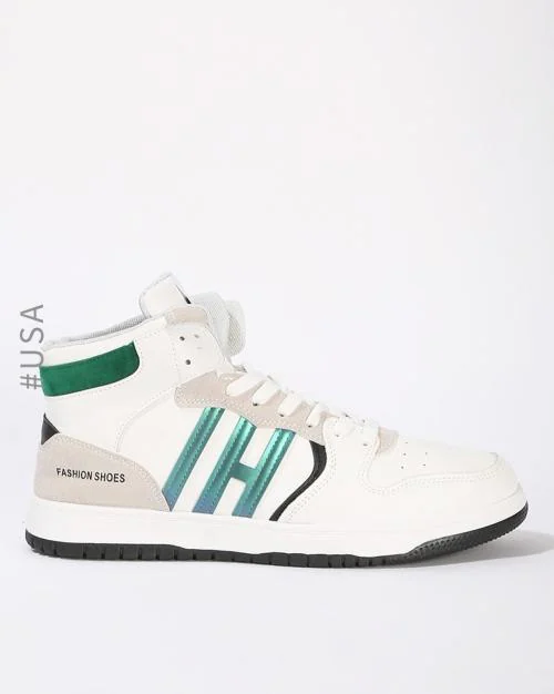 Men Mid-Top Lace-Up Sneakers