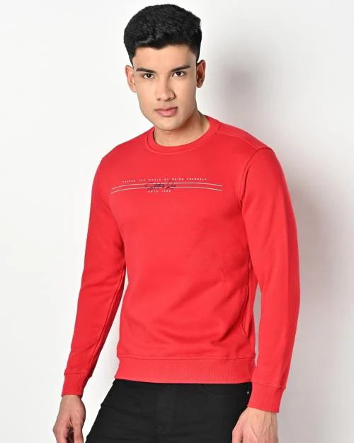 Round-Neck Sweatshirt with Placement Logo