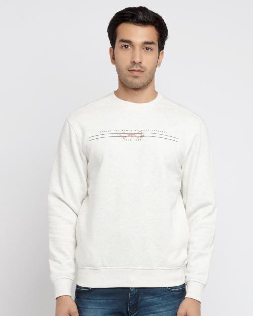 Round-Neck Sweatshirt with Placement Logo