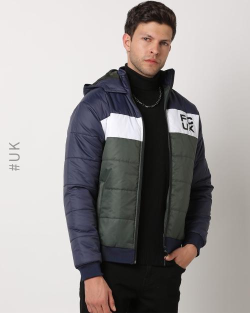 Colourblock Slim Fit Hooded Puffer Jacket