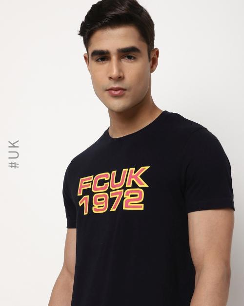 1972 Outline Print Slim Fit Crew-Neck T-Shirt