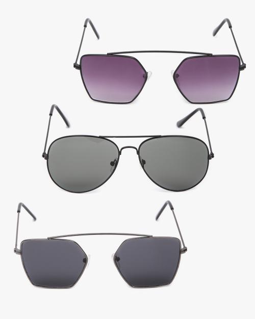 SDSG-Pack Of 3-45 UV-Protected Aviator Sunglasses