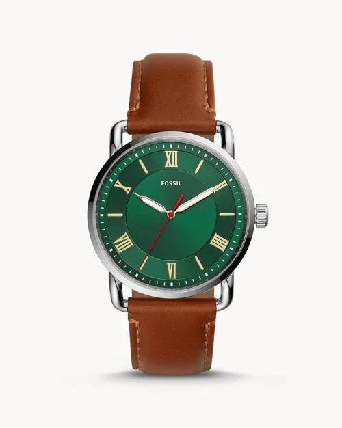 Men FS5737 Analogue Watch with Leather Strap