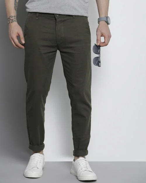 Slim Fit Flat-Front Chinos
