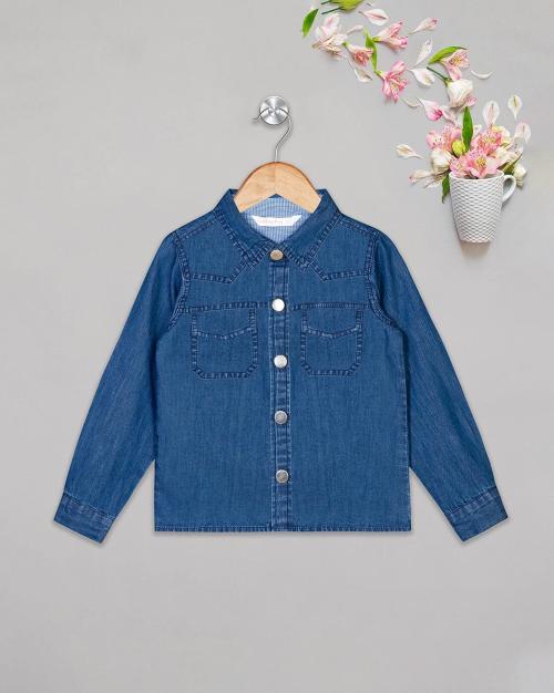 Denim Jacket with Flap Pockets