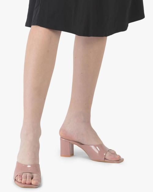 Open-Toe Chunky Heels