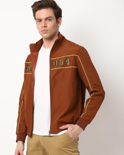 Printed Zip-Front Windbreaker