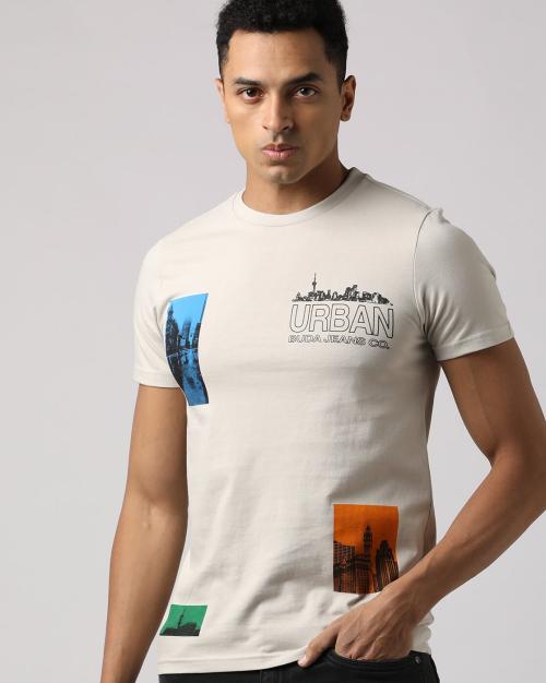 Regular Fit Graphic Print Crew-Neck T-Shirt