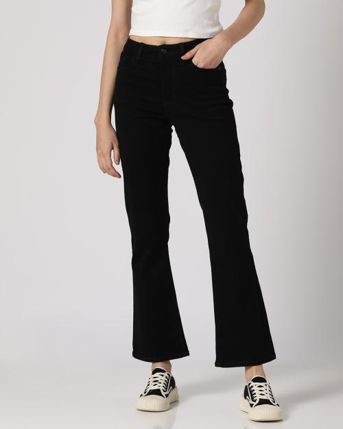 Black High Waist Bootcut Jeans