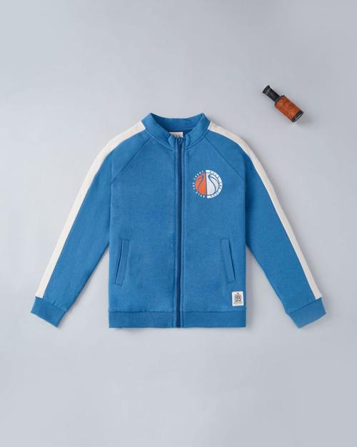 Printed Zip-Front Sweatshirt