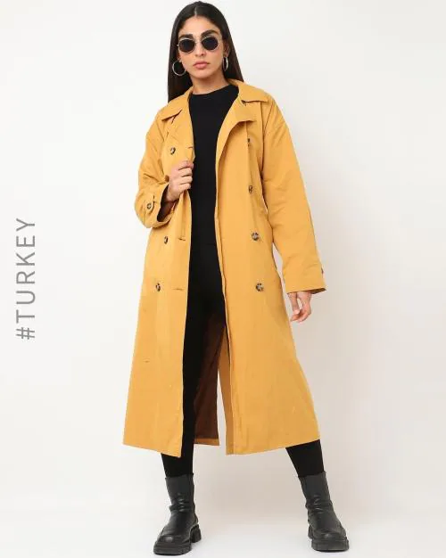 Notched Collar Trench Coat with Belt