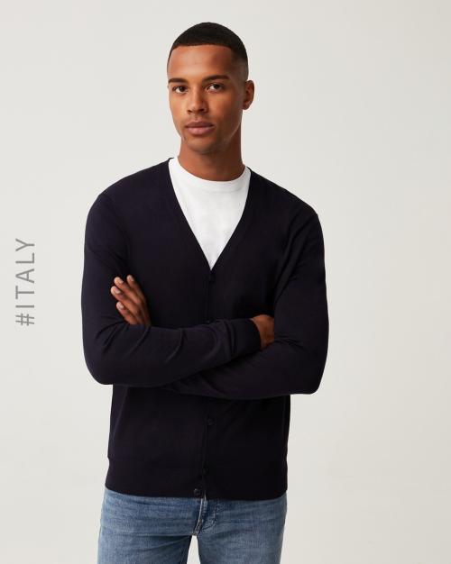 V-neck Button-Down Cardigan