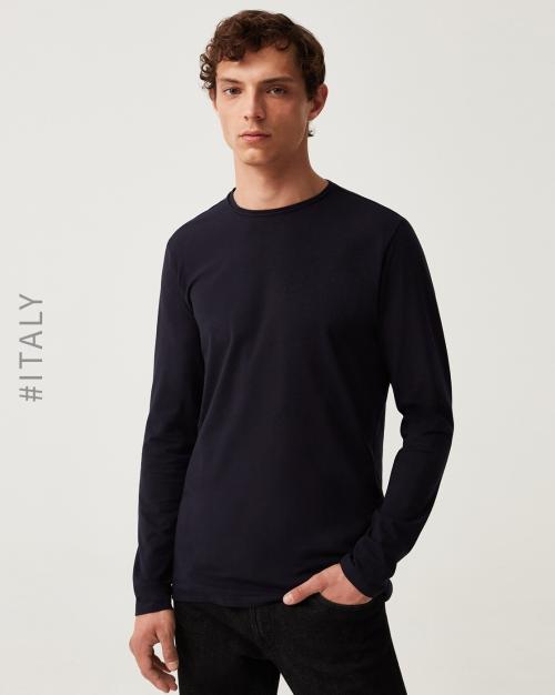 Regular Fit Crew-Neck T-Shirt with Long Sleeves
