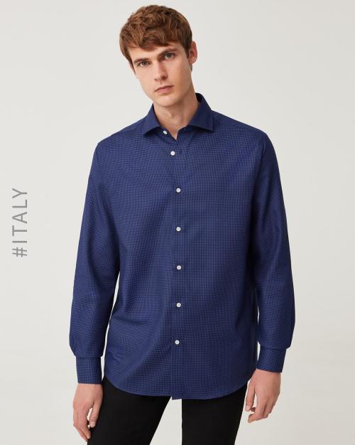 Micro Print Cotton Shirt