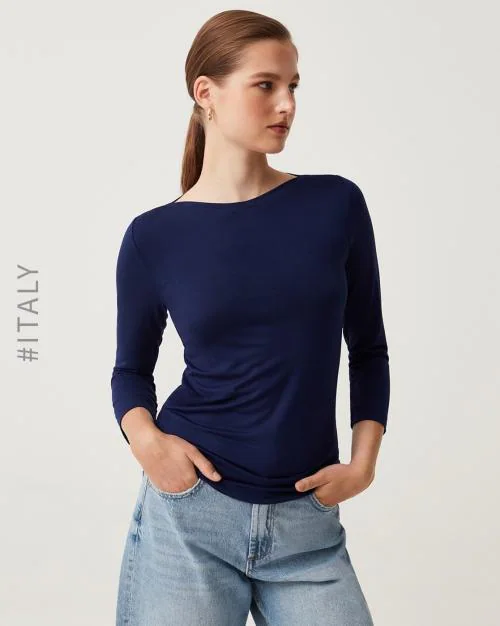 Slim Fit Boat-Neck T-Shirt