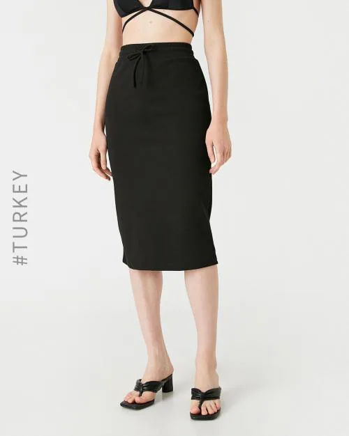 Pencil Skirt with Drawstring Waist
